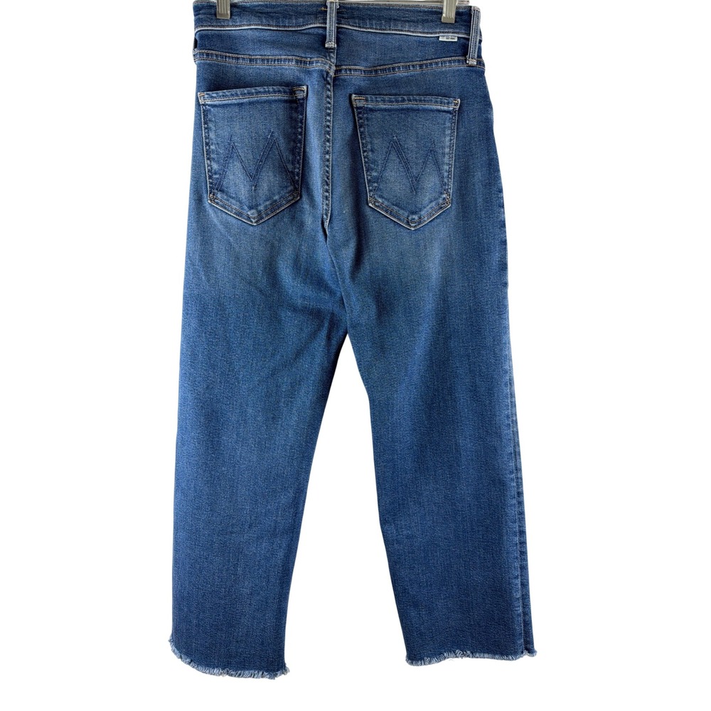 Mother The Mid Rise Rambler Zip Ankle Fray Jeans Sz 27 Straight Dugout Doobies - Picture 4 of 10